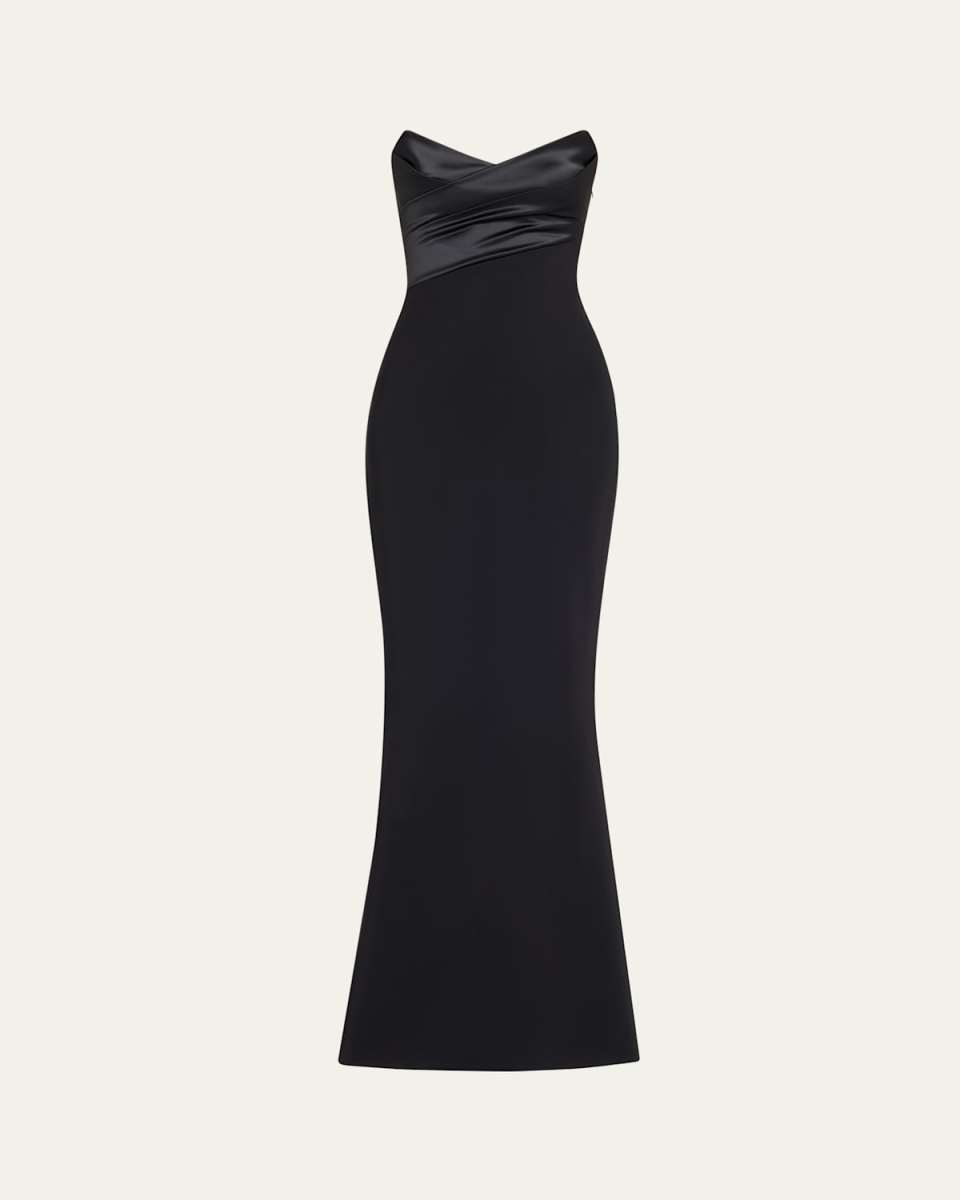 Bairei Strapless Jersey Column Gown